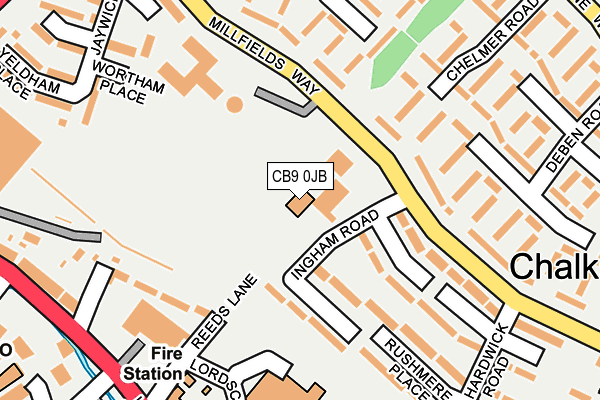 CB9 0JB map - OS OpenMap – Local (Ordnance Survey)
