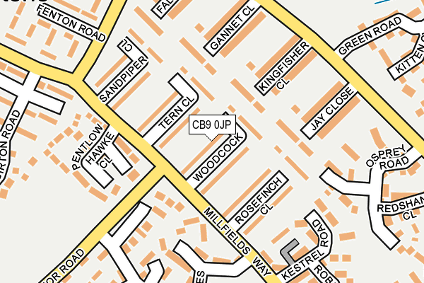 CB9 0JP map - OS OpenMap – Local (Ordnance Survey)