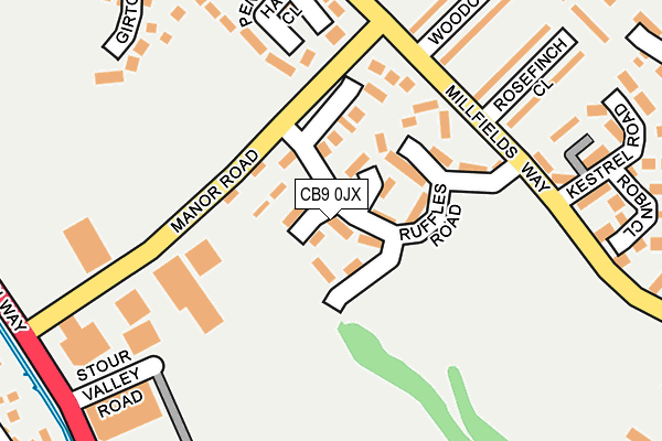 CB9 0JX map - OS OpenMap – Local (Ordnance Survey)