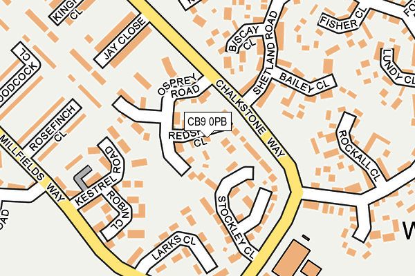 CB9 0PB map - OS OpenMap – Local (Ordnance Survey)