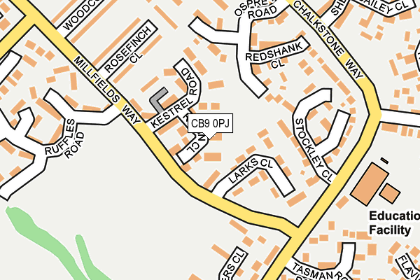 CB9 0PJ map - OS OpenMap – Local (Ordnance Survey)