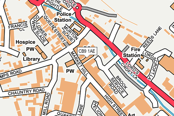 CB9 1AE map - OS OpenMap – Local (Ordnance Survey)
