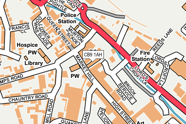 CB9 1AH map - OS OpenMap – Local (Ordnance Survey)