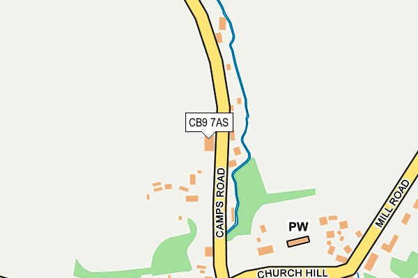 CB9 7AS map - OS OpenMap – Local (Ordnance Survey)