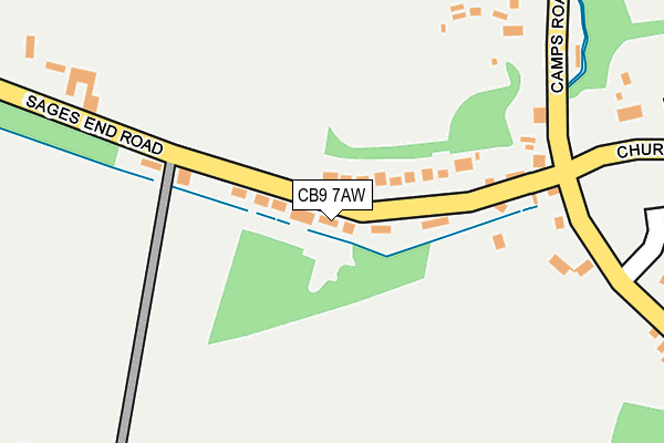 CB9 7AW map - OS OpenMap – Local (Ordnance Survey)