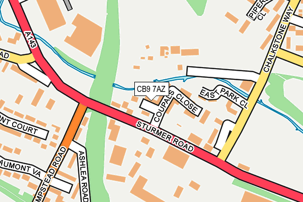 CB9 7AZ map - OS OpenMap – Local (Ordnance Survey)