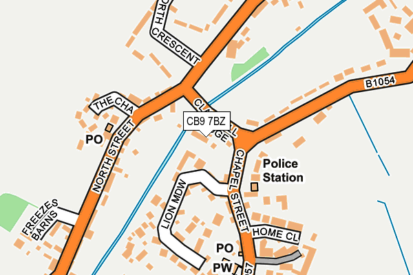 CB9 7BZ map - OS OpenMap – Local (Ordnance Survey)