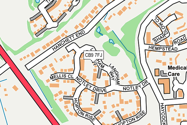 CB9 7FJ map - OS OpenMap – Local (Ordnance Survey)