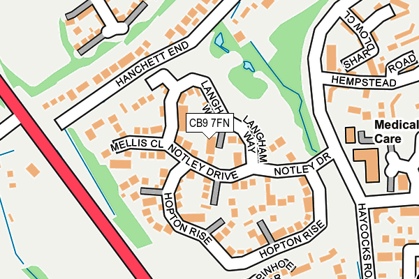 CB9 7FN map - OS OpenMap – Local (Ordnance Survey)