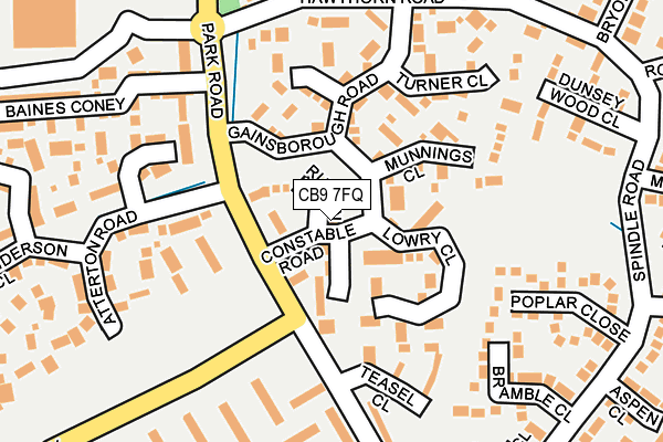 CB9 7FQ map - OS OpenMap – Local (Ordnance Survey)