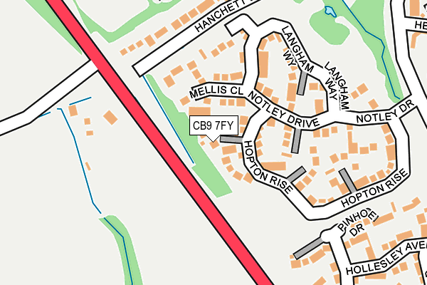 CB9 7FY map - OS OpenMap – Local (Ordnance Survey)