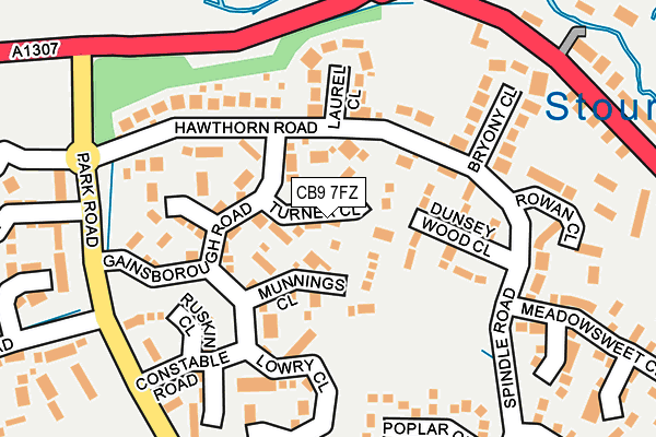 CB9 7FZ map - OS OpenMap – Local (Ordnance Survey)