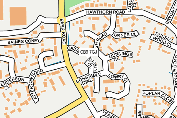 CB9 7GJ map - OS OpenMap – Local (Ordnance Survey)