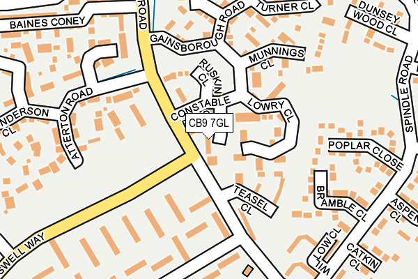 CB9 7GL map - OS OpenMap – Local (Ordnance Survey)