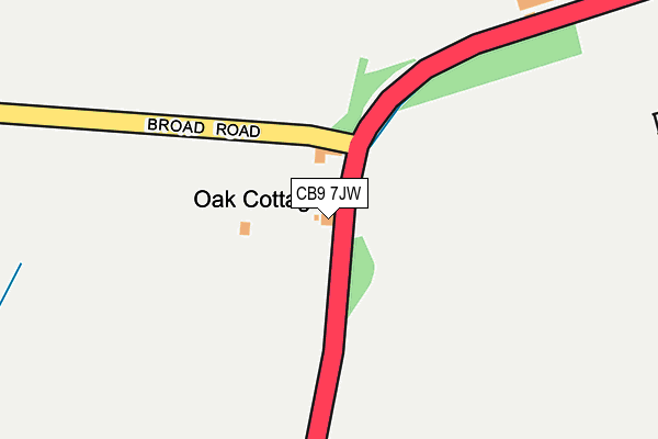 CB9 7JW map - OS OpenMap – Local (Ordnance Survey)