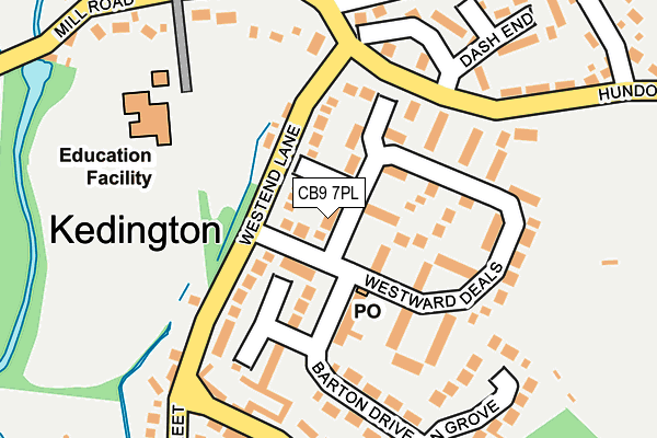 CB9 7PL map - OS OpenMap – Local (Ordnance Survey)