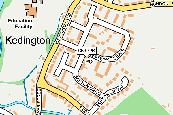 CB9 7PR map - OS OpenMap – Local (Ordnance Survey)