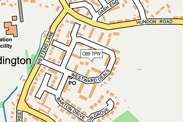 CB9 7PW map - OS OpenMap – Local (Ordnance Survey)