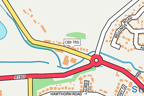 CB9 7RS map - OS OpenMap – Local (Ordnance Survey)