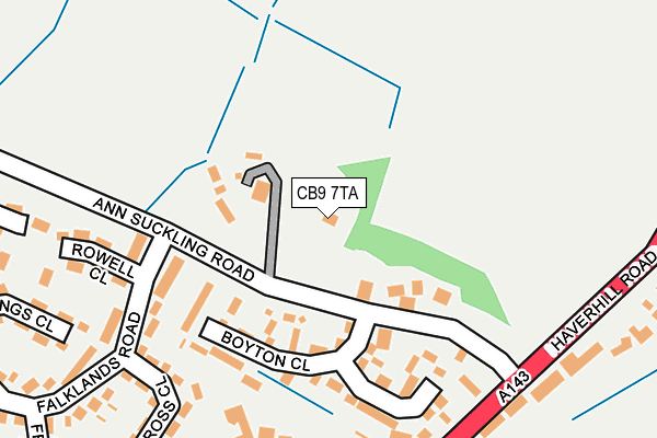 CB9 7TA map - OS OpenMap – Local (Ordnance Survey)