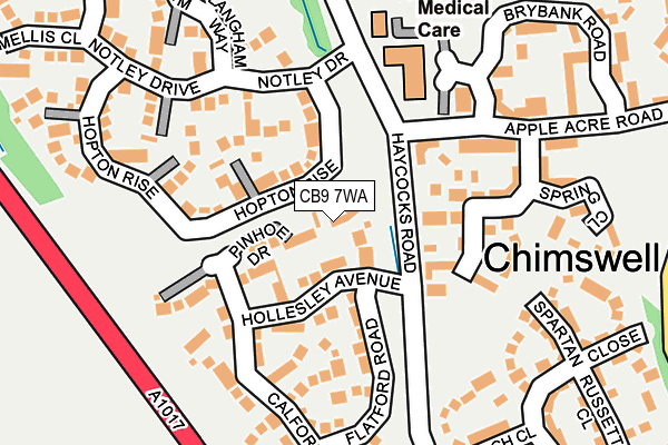 CB9 7WA map - OS OpenMap – Local (Ordnance Survey)