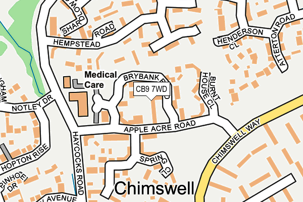 CB9 7WD map - OS OpenMap – Local (Ordnance Survey)