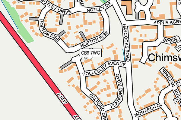 CB9 7WG map - OS OpenMap – Local (Ordnance Survey)