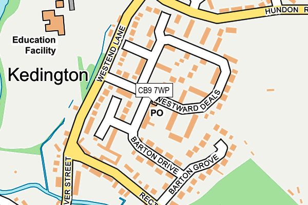 CB9 7WP map - OS OpenMap – Local (Ordnance Survey)