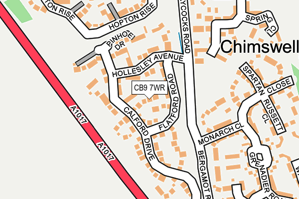 CB9 7WR map - OS OpenMap – Local (Ordnance Survey)