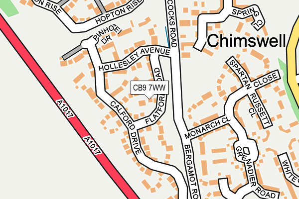 CB9 7WW map - OS OpenMap – Local (Ordnance Survey)
