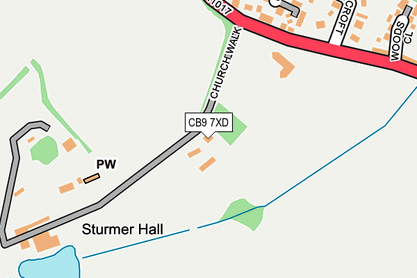 CB9 7XD map - OS OpenMap – Local (Ordnance Survey)