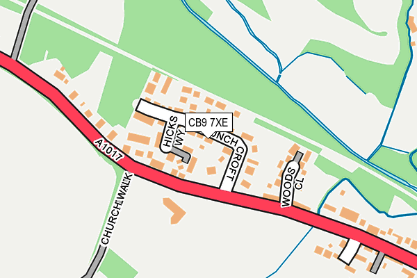 CB9 7XE map - OS OpenMap – Local (Ordnance Survey)