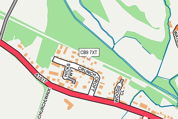 CB9 7XT map - OS OpenMap – Local (Ordnance Survey)