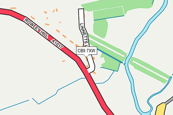 CB9 7XW map - OS OpenMap – Local (Ordnance Survey)