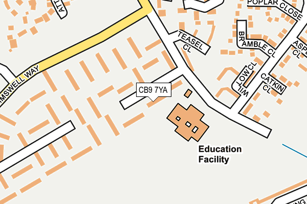 CB9 7YA map - OS OpenMap – Local (Ordnance Survey)