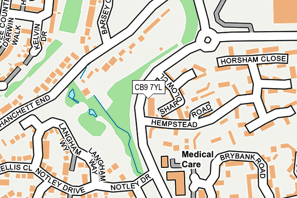 CB9 7YL map - OS OpenMap – Local (Ordnance Survey)
