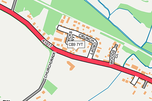 CB9 7YT map - OS OpenMap – Local (Ordnance Survey)