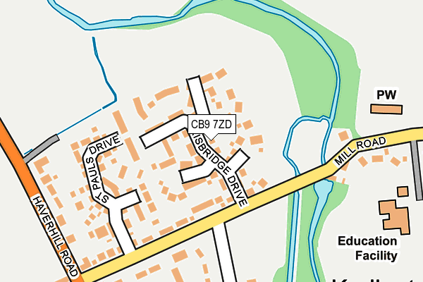 CB9 7ZD map - OS OpenMap – Local (Ordnance Survey)
