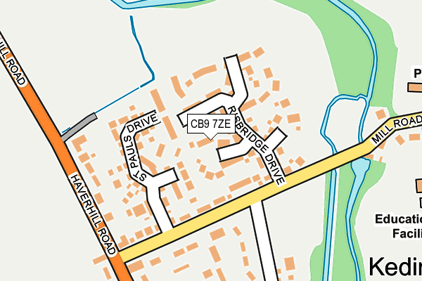 CB9 7ZE map - OS OpenMap – Local (Ordnance Survey)
