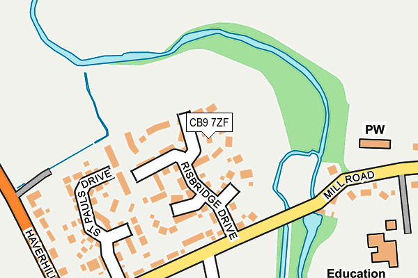 CB9 7ZF map - OS OpenMap – Local (Ordnance Survey)
