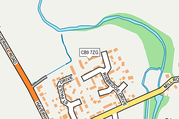 CB9 7ZG map - OS OpenMap – Local (Ordnance Survey)