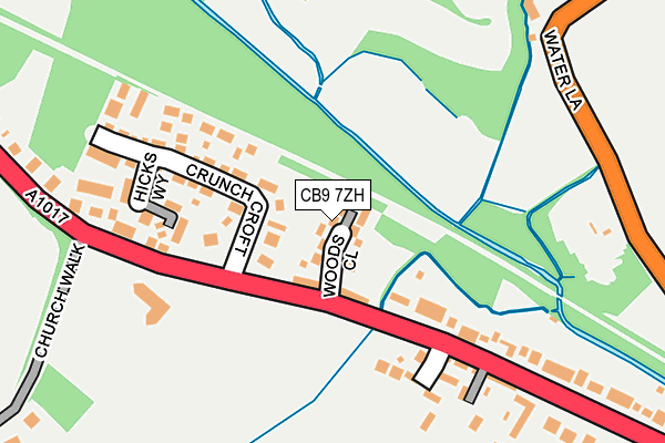 CB9 7ZH map - OS OpenMap – Local (Ordnance Survey)