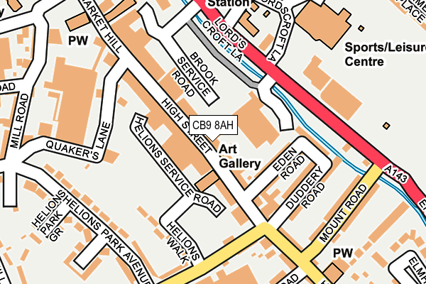CB9 8AH map - OS OpenMap – Local (Ordnance Survey)