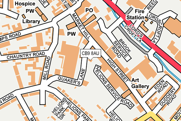 CB9 8AU map - OS OpenMap – Local (Ordnance Survey)