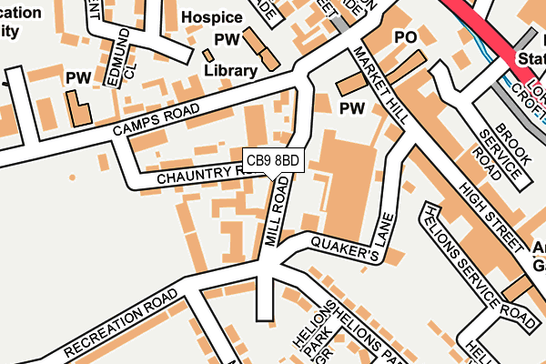 CB9 8BD map - OS OpenMap – Local (Ordnance Survey)