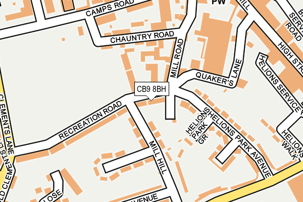 CB9 8BH map - OS OpenMap – Local (Ordnance Survey)