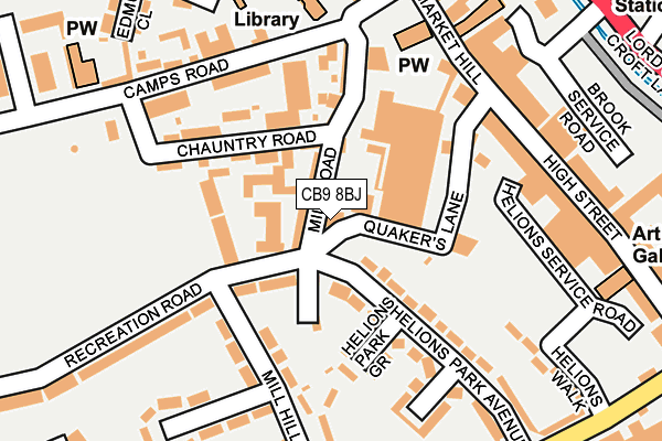 CB9 8BJ map - OS OpenMap – Local (Ordnance Survey)