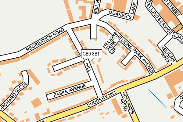 CB9 8BT map - OS OpenMap – Local (Ordnance Survey)