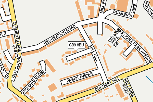 CB9 8BU map - OS OpenMap – Local (Ordnance Survey)