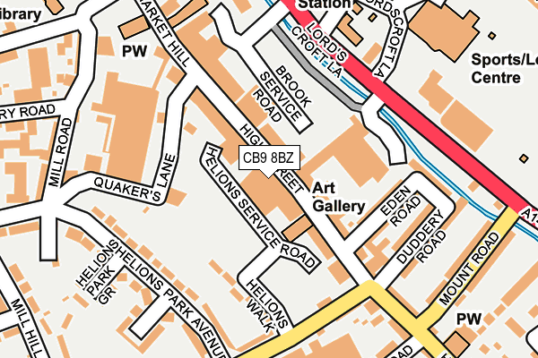 CB9 8BZ map - OS OpenMap – Local (Ordnance Survey)